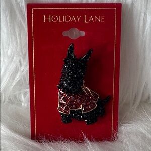 Holiday Lane Scottie Dog Brooch